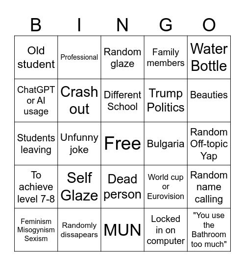 Mrs Mechkova Bingo Card