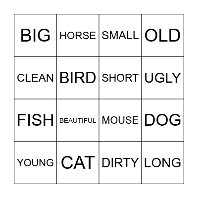 PETS Bingo Card