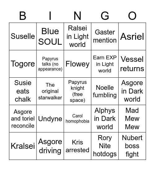 DR ch5 Bingo Card