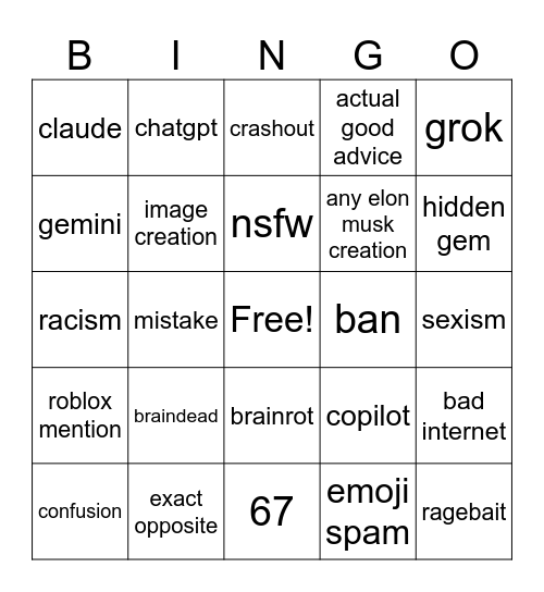 ai bingo Card