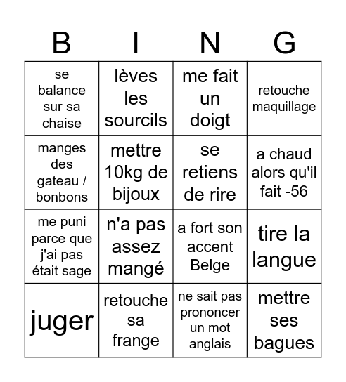 Bingo Gugu Bingo Card