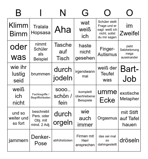 Schringo! Bingo Card