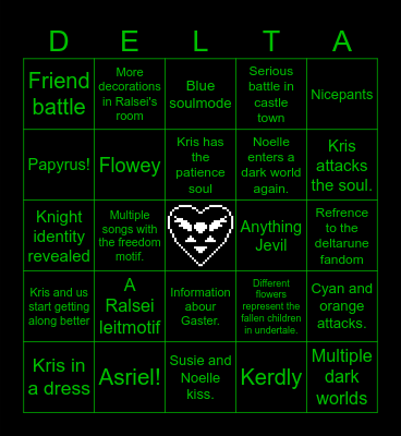 DELTARUNE CHAPTER 5 Bingo Card