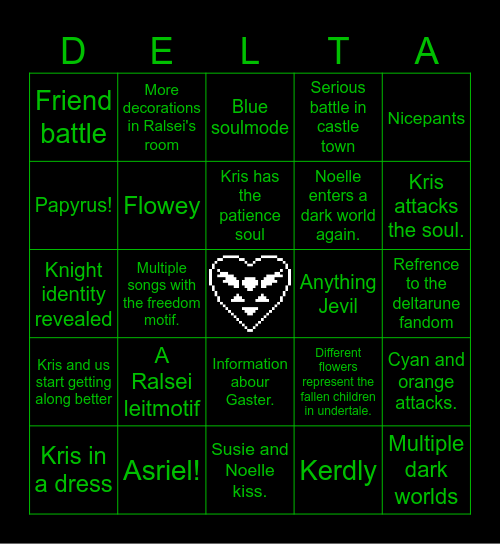 DELTARUNE CHAPTER 5 Bingo Card