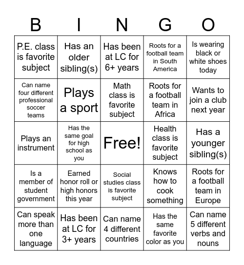 Find Someone Who.. ELA Step-Up 2026 Bingo Card