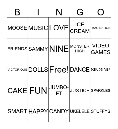 MACKENZIE BINGO Card