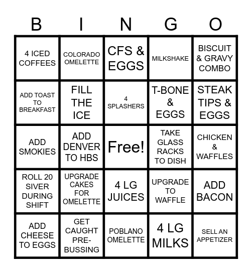IHOP SERVER Bingo Card