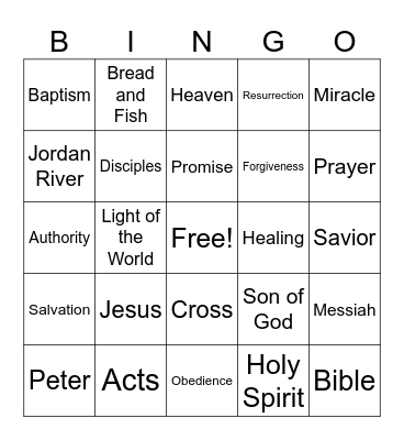 Illumination Station VBS Bingo Card