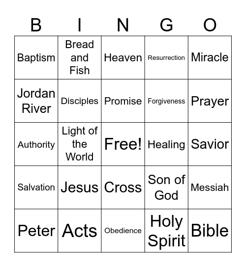 Illumination Station VBS Bingo Card