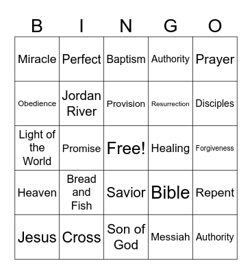Illumination Station VBS Bingo Card