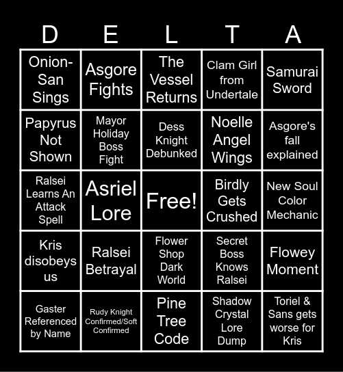 D. Max's Deltarune Ch 5 BINGO Card