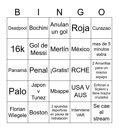 Imp2026 Bingo Card