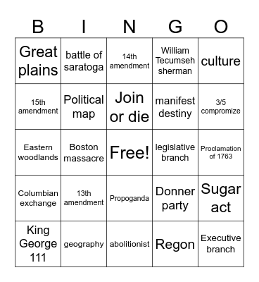 end of year bingo Card