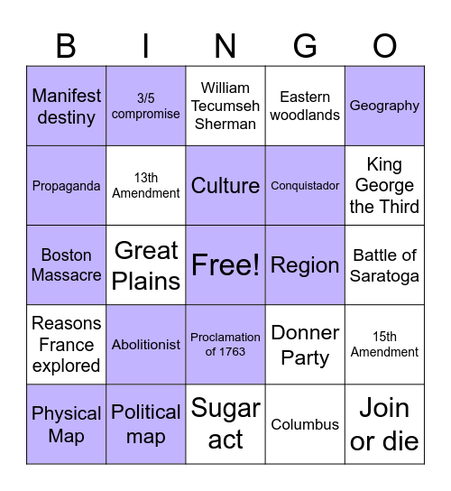 GigglefGEogtart Bingo Card