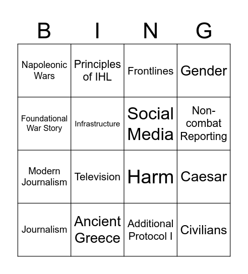 YAC IHL BINGO Card