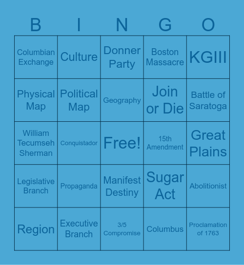 Review Bingo Card