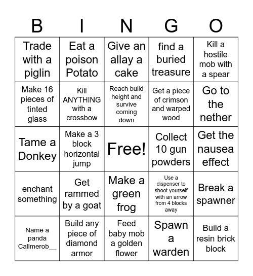 Sister Sister Bingo Card