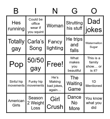 Joke all the time, Bingo occasionally Bingo Card