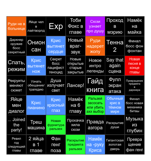 Дельтаговно 2 Сиквел Bingo Card
