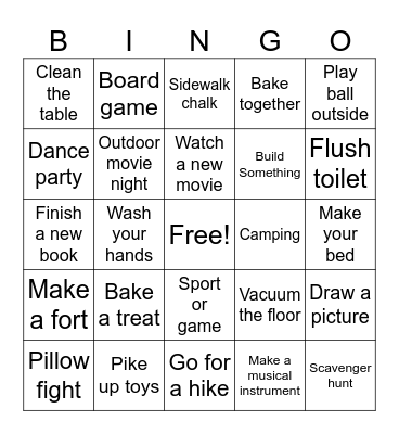 Activity BINGO Card
