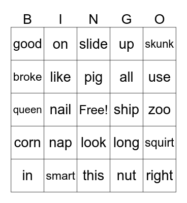 Empower Keyword Bingo Card