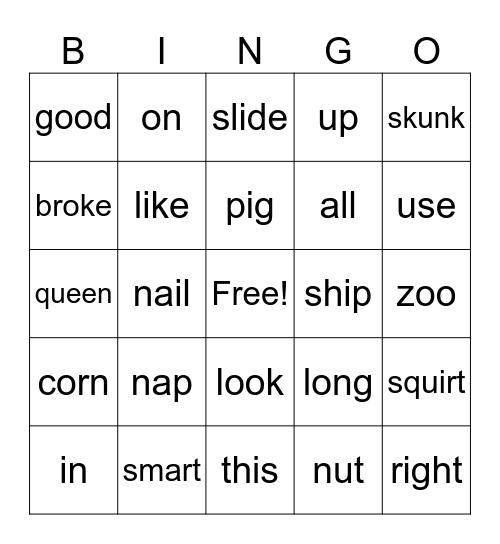 Empower Keyword Bingo Card