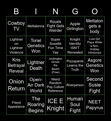 Chapter 5 Prediction Bingo Card