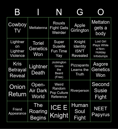 Chapter 5 Prediction Bingo Card