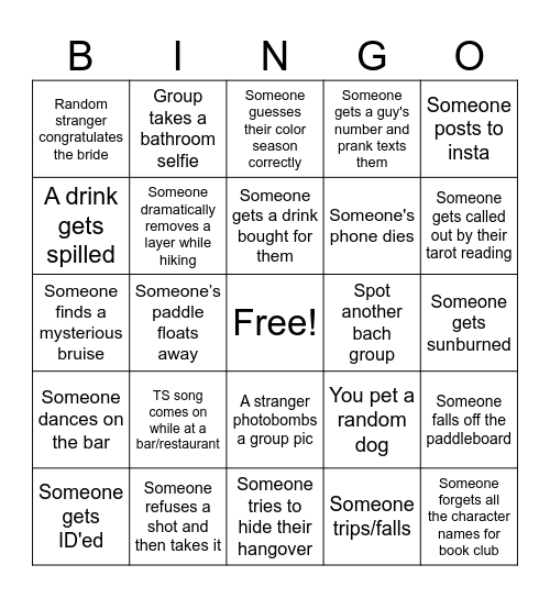 Meg's Bach Bingo Card