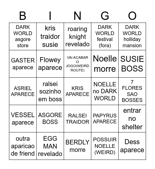 DELTARUNE Bingo Card