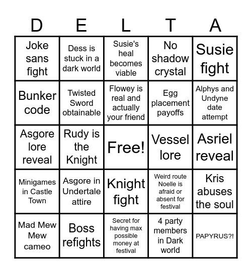 Chapter 5 Bingo Card
