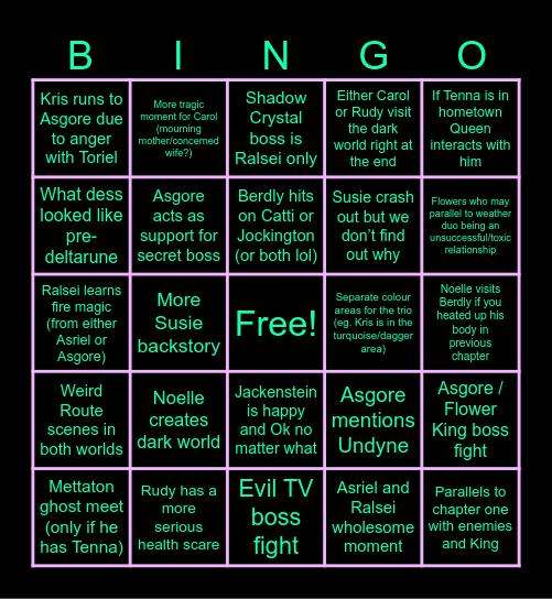 Chapter 5 Bingo Card