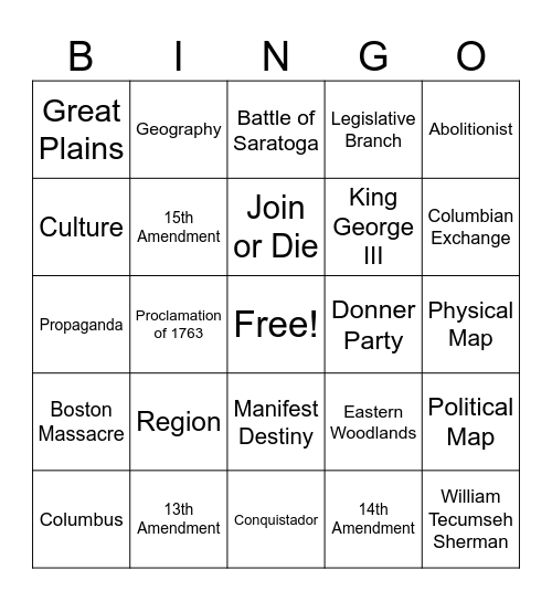 SS Bingo Card