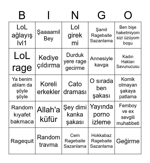 Miya Bingo Card