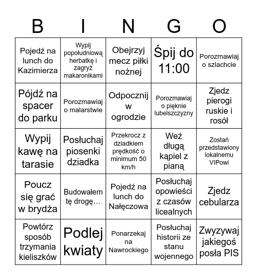 Puławskie bingo Card