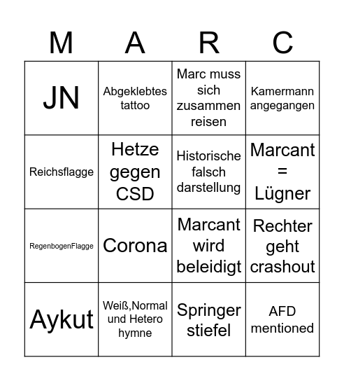 Marcant bingo 2.0 Bingo Card