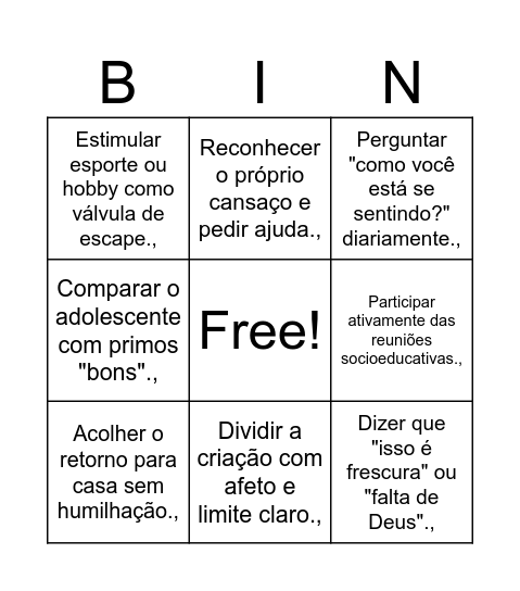 Arraía da Proteção em Saúde Mnetal Bingo Card