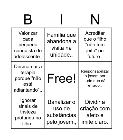 Arraía da Proteção em Saúde Mental Bingo Card