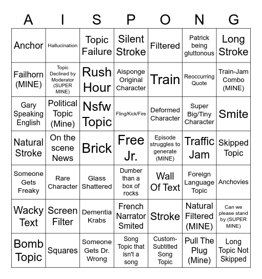 AISponge Binjo 2.0 Bingo Card