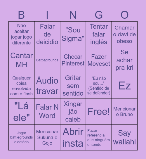 Paulo Bingo Card