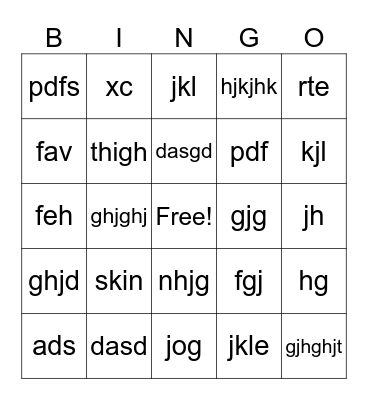 E2 Program SCIENCE Bingo Card