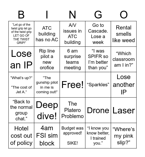H125/130 IP Bingo! 2026 version Bingo Card