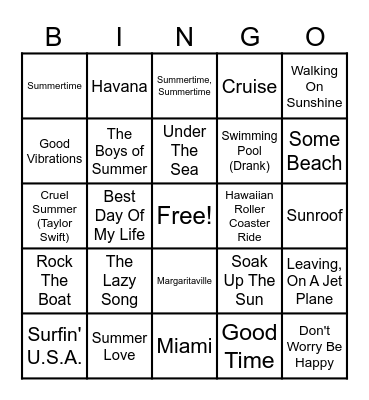SUMMER VIBES Bingo Card