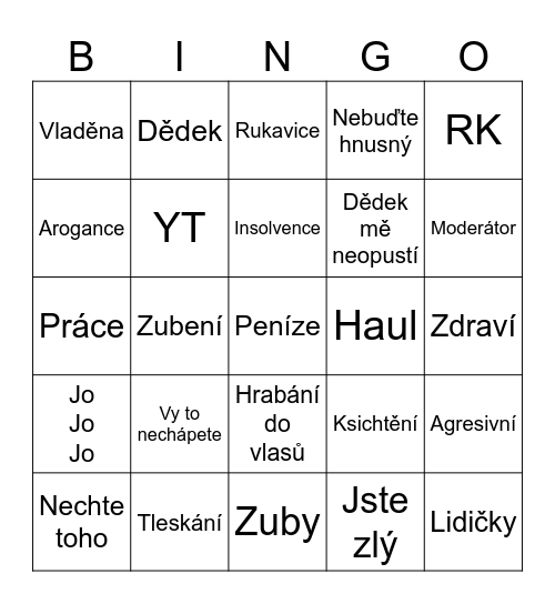 Tvarohové bingo Card