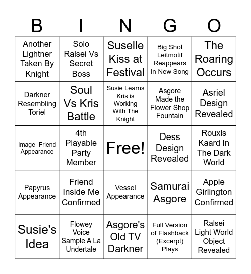 Chapter 5 Bingo Card