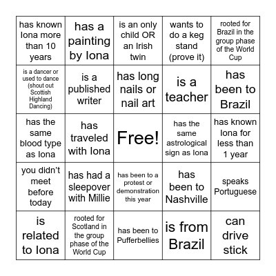 Find someone who... Bingo Card
