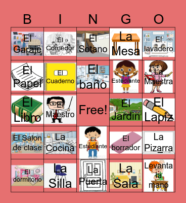 Español Básico Bingo Card