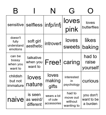 Lily kinnie bingo Card
