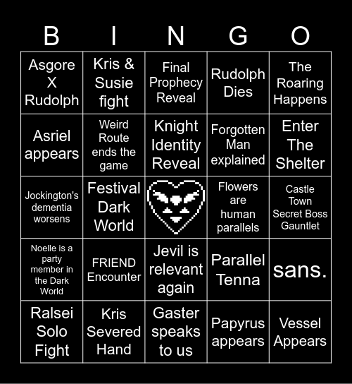 DELTARUNE CHAPTER 5 Bingo Card