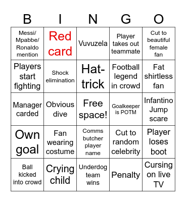 World Cup 2026 Bingo Card